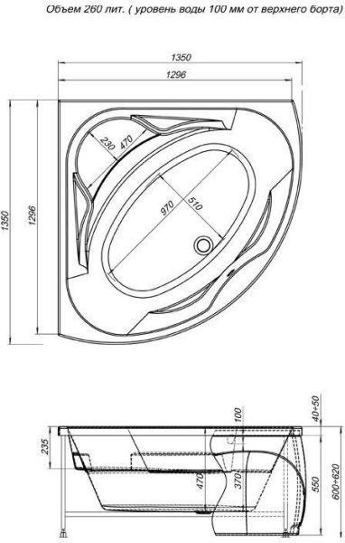 Акриловая ванна Aquanet Vitoria 130x130 Акриловая ванна Aquanet Vitoria 130x130