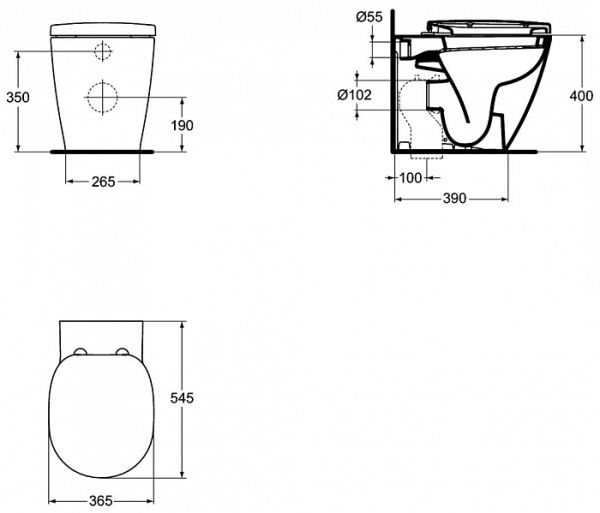 Унитаз приставной Ideal Standard Connect E803401 Унитаз приставной Ideal Standard Connect E803401