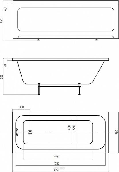 Акриловая ванна Aquatek Мия 165x70
