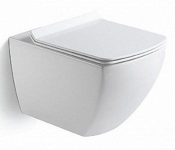 Унитаз подвесной Black&White Universe W-726 безободковый с сиденьем