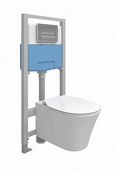 Комплект Ideal Standard Prosys Connect Air подвесной унитаз + крышка-сиденье + встраиваемая инсталляция и механическая панель смыва E212801
