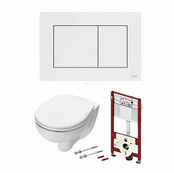 Комплект TECE Now 9400013.WC1 подвесной унитаз+ инсталляция+ кнопка смыва белая