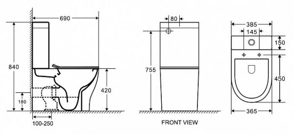 Унитаз-компакт Azario AZ-2154 с сиденьем микролифт