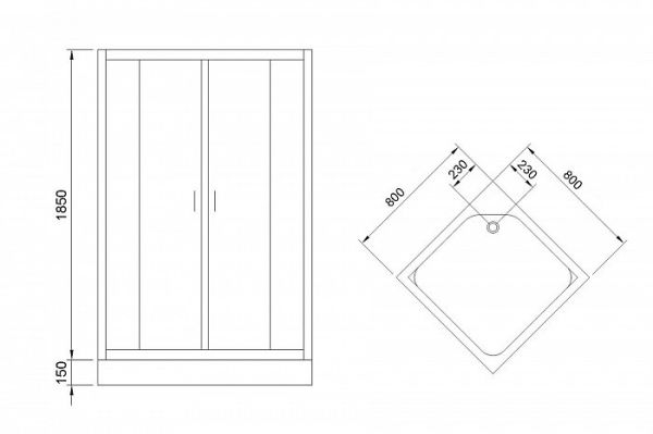 Душевой уголок Royal Bath 80HP-C матовое