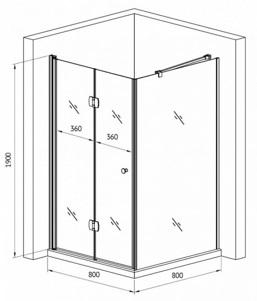 Душевой уголок Gemy Dutch Windmill S37193B-D80