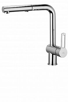 Смеситель для мойки с поворот.изливом и выдвижным 2 режим.душем из ABS, хром