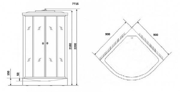 Душевая кабина Niagara LUX NG-7715G 90х90х220