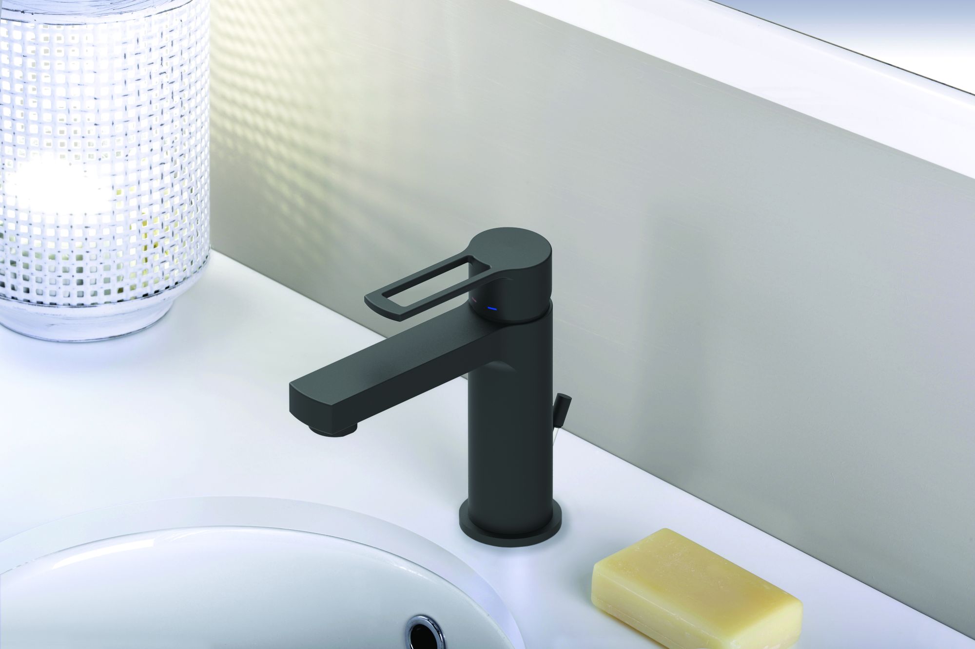 Смеситель для раковины без д/к, Черный матовый