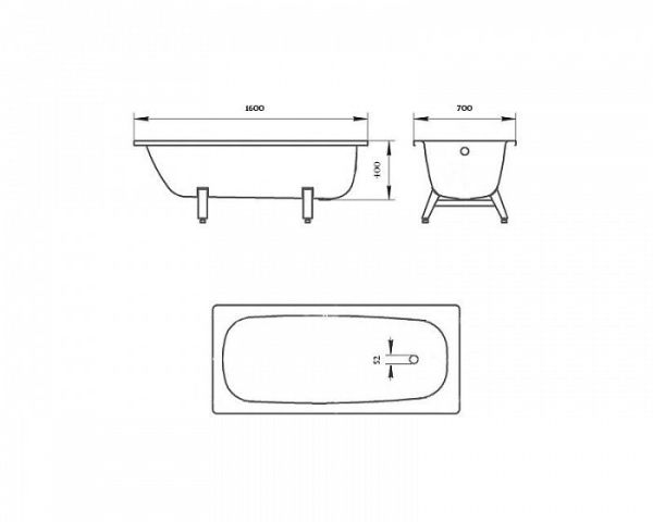 Стальная ванна Виз Donna Vanna DV-63901 160 см белая орхидея