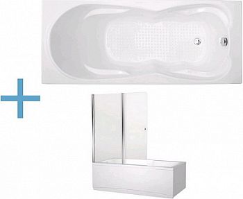 Акриловая ванна Aquanet Viola 180x75 (+ шторка Aquanet Alfa 4 NF6222-pivot)