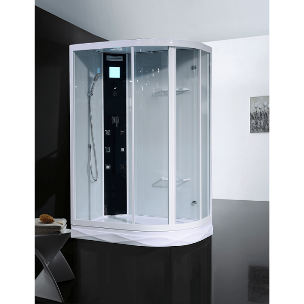 Душевая кабина Orans SR-86155 AL 130х90 см левая с поддоном высотой 15 см